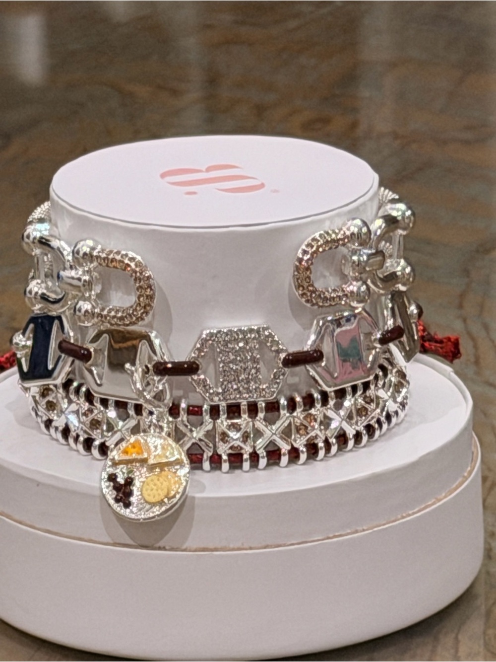 Bomb Party NWT! Silver Bracelet Stack with Charcuterie Board “Picnic in Paris”